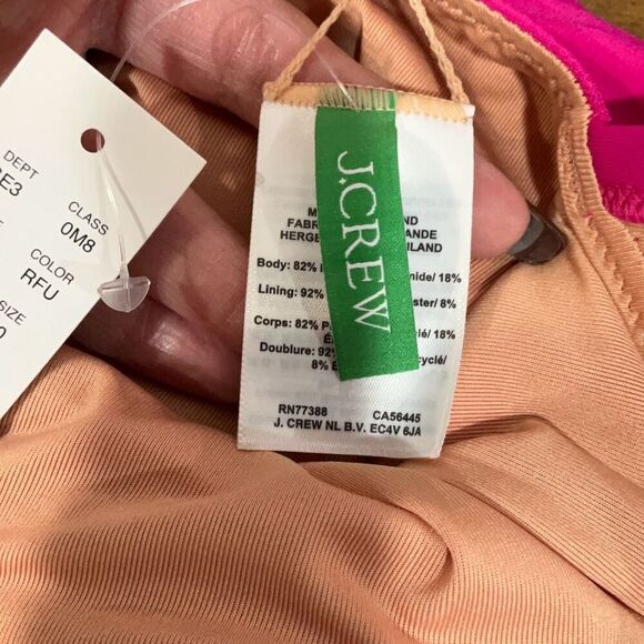 J. Crew Ruched Ruffle One Piece Swimsuit In Radiant Fuchsia Size 0 - Picture 5 of 8
